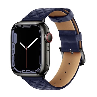 Apple Watch Series 10 42mm HOCO WA18 pótszíj egyedi méret, 3D rombusz, SÖTÉTKÉK