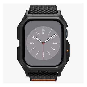 Apple Watch Series 10 42mm SPIGEN LITE FIT PRO pótszíj egyedi méret, ütésállóság + szilikon keret, FEKETE