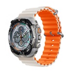 Apple Watch Series 10 46mm DEVIA DELUXE SPORT6 pótszíj egyedi méret, hullám, BÉZS/NARANCSSÁRGA
