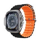 Apple Watch Series 10 46mm DEVIA DELUXE SPORT6 pótszíj egyedi méret, hullám, FEKETE/NARANCSSÁRGA
