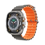 Apple Watch Series 10 46mm DEVIA DELUXE SPORT6 pótszíj egyedi méret, hullám, VILÁGOSSZÜRKE/NARANCSSÁRGA