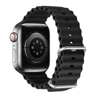 Apple Watch Series 10 46mm DUX DUCIS pótszíj egyedi méret, hullám, FEKETE