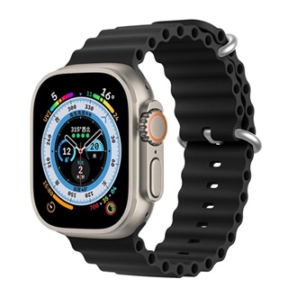 Apple Watch Series 10 46mm DUX DUCIS pótszíj egyedi méret, hullám, FEKETE