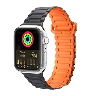 Apple Watch Series 10 46mm DUX DUCIS pótszíj egyedi méret, mágneses, NARANCSSÁRGA