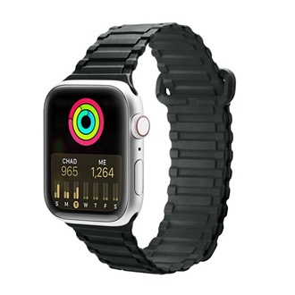 Apple Watch Series 10 46mm DUX DUCIS pótszíj egyedi méret, mágneses, SÖTÉTZÖLD