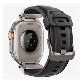 Apple Watch Series 10 46mm SPIGEN DURAPRO ARMOR PU pótszíj egyedi méret, fém csat, FEKETE