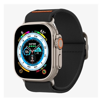 Apple Watch Series 10 46mm SPIGEN LITE FIT ULTRA pótszíj egyedi méret, textil, FEKETE