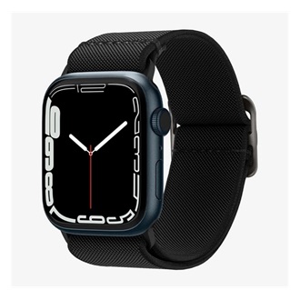Apple Watch Series 10 46mm SPIGEN LITE FIT pótszíj egyedi méret, textil, FEKETE