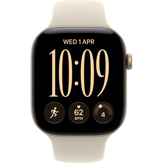 Apple Watch Series 12 (42mm) Light Gold Aluminium Case okosóra arany + Sand Sport Band - S/M