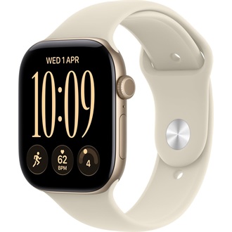 Apple Watch Series 12 (42mm) Light Gold Aluminium Case okosóra arany + Sand Sport Band - S/M