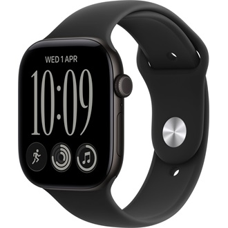Apple Watch Series 12 (46mm) Black Aluminium Case okosóra fekete + Black Sport Band - M/L