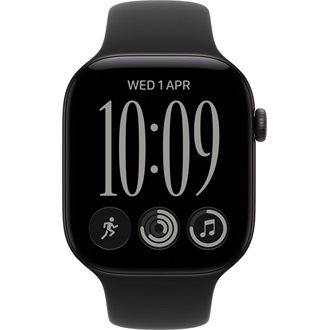 Apple Watch Series 12 (46mm) Black Aluminium Case okosóra fekete + Black Sport Band - M/L
