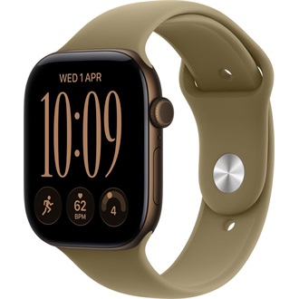 Apple Watch Series 12 (46mm) Dark Bronze Aluminium Case okosóra bronz + Olive Sport Band - M/L