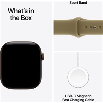 Apple Watch Series 12 (46mm) Dark Bronze Aluminium Case okosóra bronz + Olive Sport Band - M/L