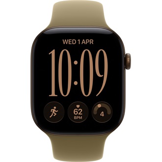 Apple Watch Series 12 (46mm) Dark Bronze Aluminium Case okosóra bronz + Olive Sport Band - M/L