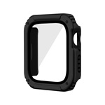 Apple Watch Series 2 42mm Gigapack Műanyag keret ütésálló + kijelzővédő üveg FEKETE