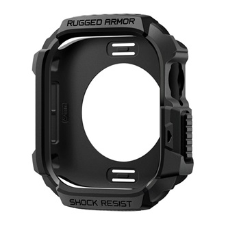 Apple Watch Series 5 40mm SPIGEN RUGGED ARMOR 2 pótszíj egyedi méret, ütésállóság + szilikon keret, FEKETE