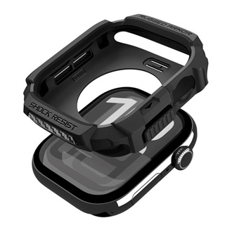 Apple Watch Series 5 40mm SPIGEN RUGGED ARMOR 2 pótszíj egyedi méret, ütésállóság + szilikon keret, FEKETE