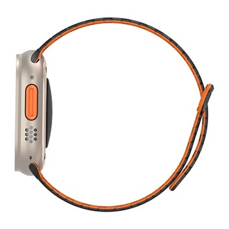 Apple Watch Series 5 44mm DUX DUCIS KJ pótszíj egyedi méret, mágneses, FEKETE/NARANCSSÁRGA