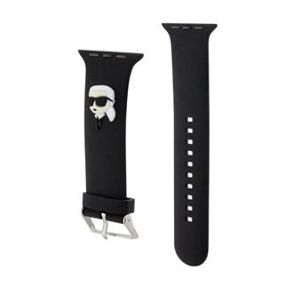 Apple Watch Series 5 44mm KARL LAGERFELD KARL HEAD NFT pótszíj egyedi méret, fém csat, FEKETE