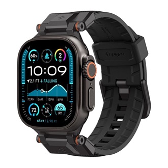 Apple Watch Series 5 44mm SPIGEN DURAPRO ARMOR pótszíj egyedi méret, fém csat, FEKETE