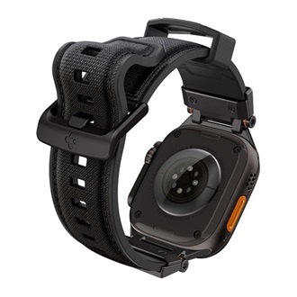 Apple Watch Series 5 44mm SPIGEN DURAPRO ARMOR pótszíj egyedi méret, fém csat, FEKETE