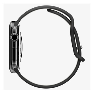 Apple Watch Series 5 44mm SPIGEN NANO POP pótszíj egyedi méret, szilikon, FEKETE