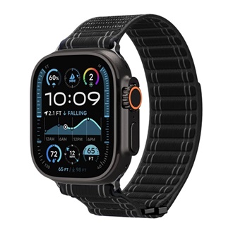 Apple Watch Series 5 44mm SPIGEN WBF0 pótszíj egyedi méret, állítható, FEKETE