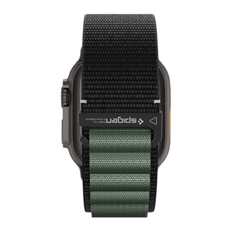 Apple Watch Series 5 44mm SPIGEN WBF1 pótszíj egyedi méret, állítható, FEKETE/SÖTÉTZÖLD