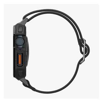 Apple Watch Series 9 45mm SPIGEN LITE FIT PRO pótszíj egyedi méret, ütésállóság + szilikon keret, FEKETE