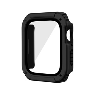 Apple Watch Series SE 2 44mm Gigapack Műanyag keret ütésálló + kijelzővédő üveg FEKETE