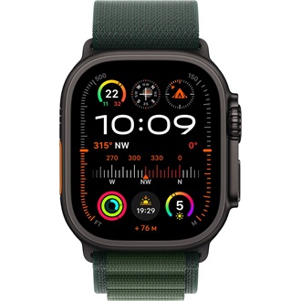 Apple Watch Ultra 2 cellular 49mm ház okosóra fekete + DARK GREEN ALP LOOP M