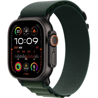 Apple Watch Ultra 2 cellular 49mm ház okosóra fekete + DARK GREEN ALP LOOP M