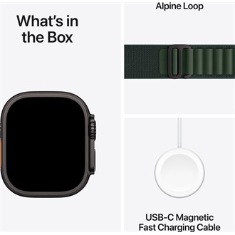 Apple Watch Ultra 2 cellular 49mm ház okosóra fekete + DARK GREEN ALP LOOP M