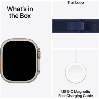 Apple Watch Ultra 2 cellular 49mm ház okosóra szürke (Natural) + BLUE TRAIL LOOP  M/L