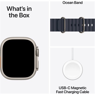 Apple Watch Ultra 2 cellular 49mm ház okosóra szürke (Natural) + NAVY OCEAN BAND