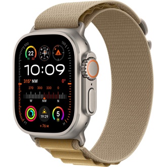 Apple Watch Ultra 2 cellular 49mm ház okosóra szürke (Natural) + TAN ALPINE LOOP L