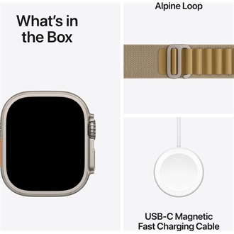 Apple Watch Ultra 2 cellular 49mm ház okosóra szürke (Natural) + TAN ALPINE LOOP L