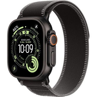 Apple Watch Ultra 3 (49mm) Black Titanium cellular okosóra fekete + Black/Charcoal Trail Loop - S/M