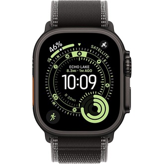 Apple Watch Ultra 3 (49mm) Black Titanium cellular okosóra fekete + Black/Charcoal Trail Loop - S/M