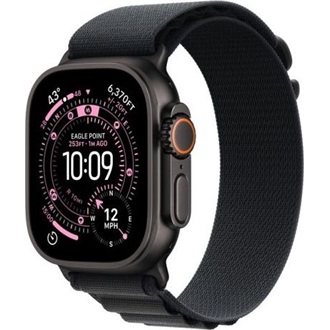 Apple Watch Ultra 3 (49mm) Black Titanium cellular okosóra fekete + Black Alpine Loop - Large