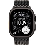 Apple Watch Ultra 3 (49mm) Black Titanium cellular okosóra fekete + Black Titanium Milanese Loop - Small