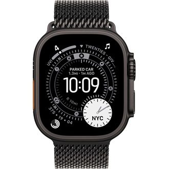 Apple Watch Ultra 3 (49mm) Black Titanium cellular okosóra fekete + Black Titanium Milanese Loop - Small