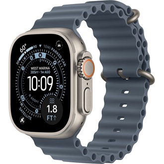 Apple Watch Ultra 3 (49mm) Natural Titanium cellular okosóra ezüst + Anchor Blue Ocean Band