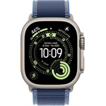 Apple Watch Ultra 3 (49mm) Natural Titanium cellular okosóra ezüst + Blue/Bright Blue Trail Loop - M/L