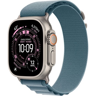 Apple Watch Ultra 3 (49mm) Natural Titanium cellular okosóra ezüst + Light Blue Alpine Loop - Large