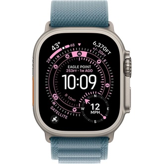 Apple Watch Ultra 3 (49mm) Natural Titanium cellular okosóra ezüst + Light Blue Alpine Loop - Medium