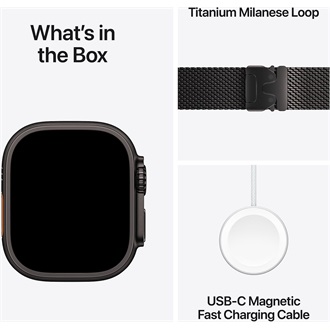 Apple Watch Ultra 3 (49mm) cellular Titanium okosóra fekete + Milanese Loop