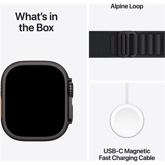 Apple Watch Ultra 3 (49mm) Black Titanium cellular okosóra fekete + Black Alpine Loop - Medium