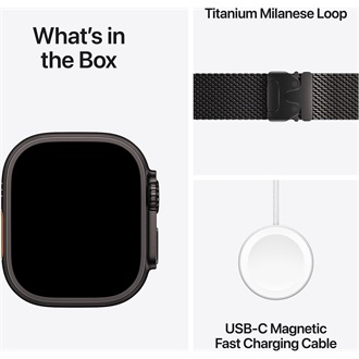 Apple Watch Ultra 3 (49mm) Black Titanium cellular okosóra fekete + Black Titanium Milanese Loop - Medium